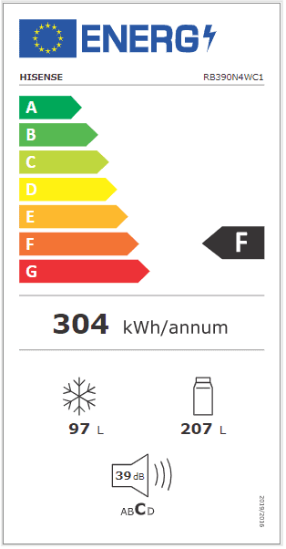 Hisense RB390N4WC1 kombinirani hladilnik z zamrzovalnikom