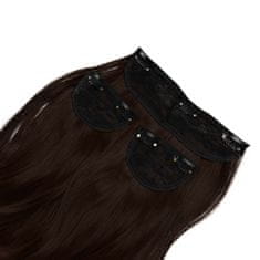 Vipbejba Sintetični clip-on lasni podaljški na 3 zavese, skodrani, čokoladno rjavi F3 