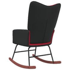 Vidaxl Gugalni stol vinsko rdeč žamet in PVC