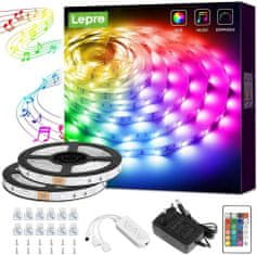 Lepro Set LED trak 10m spreminjajoče barve – glasbeni