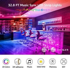 Lepro Set LED trak 10m spreminjajoče barve – glasbeni