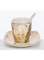 ZAKLADNICA DOBRIH I. Porcelan-komplet za espresso-dekor Klimt Poljub