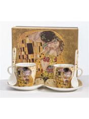 ZAKLADNICA DOBRIH I. Porcelan-komplet za espresso-dekor Klimt Poljub