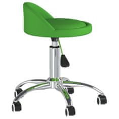 Greatstore Vrtljivi pisarniški stol, zelen, oblazinjen z umetnim usnjem