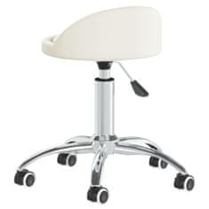 Vidaxl Vrtljivi pisarniški stol, bel, oblazinjen z umetnim usnjem