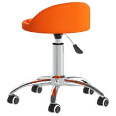 shumee Vrtljivi pisarniški stol, oranžne barve, oblazinjen z umetnim usnjem