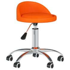 shumee Vrtljivi pisarniški stol, oranžne barve, oblazinjen z umetnim usnjem