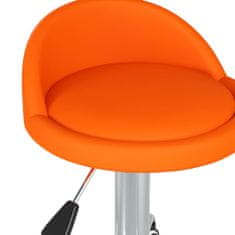Vidaxl Vrtljivi pisarniški stol, oranžne barve, oblazinjen z umetnim usnjem