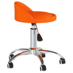 Greatstore Vrtljivi pisarniški stol, oranžne barve, oblazinjen z umetnim usnjem
