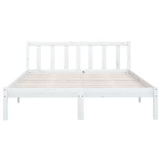 Vidaxl Posteljni okvir bel iz trdne borovine 120x200 cm