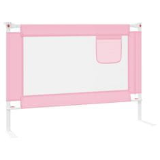 Vidaxl Posteljno varovalo za malčke roza 90x25 cm blago