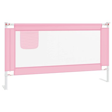 Vidaxl Posteljno varovalo za malčke roza 150x25 cm blago