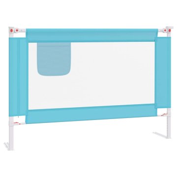 Vidaxl Posteljno varovalo za malčke modro 100x25 cm blago