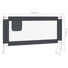 Vidaxl Posteljno varovalo za malčke temno sivo 150x25 cm blago