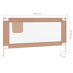 Vidaxl Posteljno varovalo za malčke taupe 160x25 cm blago