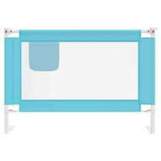 Vidaxl Posteljno varovalo za malčke modro 100x25 cm blago