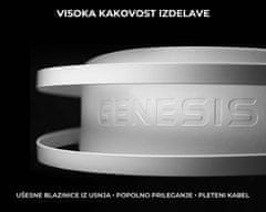 Genesis NEON 600 gaming slušalke z mikrofonom, Stereo 2.0, RGB LED osvetlitev, pleten USB kabel, bele