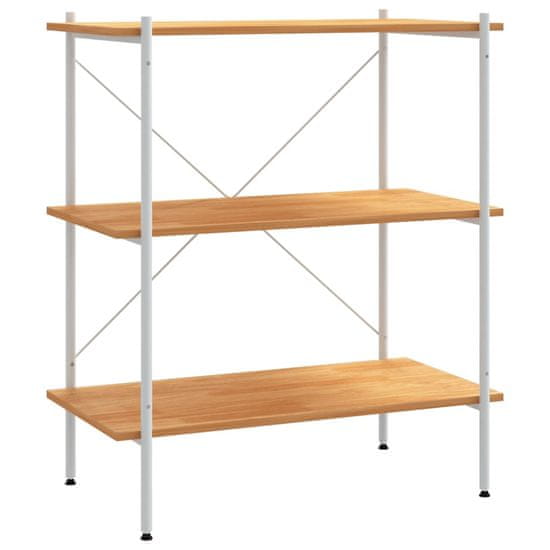 Vidaxl 3-nadstropni regal s policami bel in hrast 80x40x92 cm