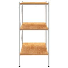 Vidaxl 3-nadstropni regal s policami bel in hrast 80x40x92 cm