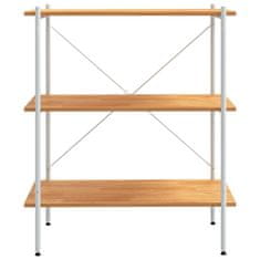 Vidaxl 3-nadstropni regal s policami bel in hrast 80x40x92 cm