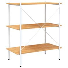 Vidaxl 3-nadstropni regal s policami bel in hrast 80x40x92 cm