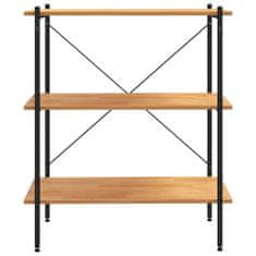 Vidaxl 3-nadstropni regal s policami črn in hrast 80x40x92 cm