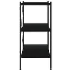 Vidaxl 3-nadstropni regal s policami črn 80x40x92 cm