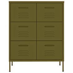 Vidaxl Omarica s predali olivno zelena 80x35x101,5 cm jeklo