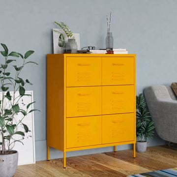 Vidaxl vidaXL Predalnik omarica gorčična 80x35x101,5 cm jeklo