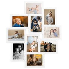 Greatstore Foto okvir za 10x(13x18 cm) fotografij bel MDF