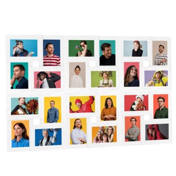 Greatstore Foto okvir za 24x(10x15 cm) fotografij bel MDF