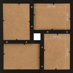 Vidaxl Foto okvir za 24x(10x15 cm) fotografij črn MDF
