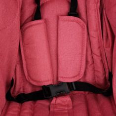 Vidaxl Otroški voziček za dvojčke rdeč jeklen