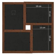 Vidaxl Foto okvir za 24x(13x18 cm) fotografij temno rjav MDF