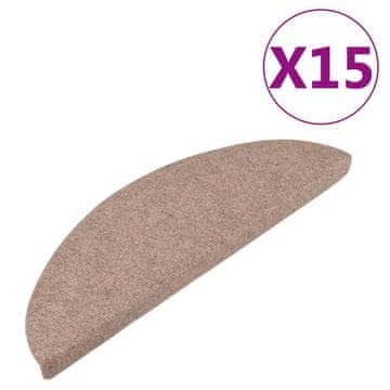 Vidaxl Samolepilne preproge za stopnice 15 kosov 56x17x3 cm bež
