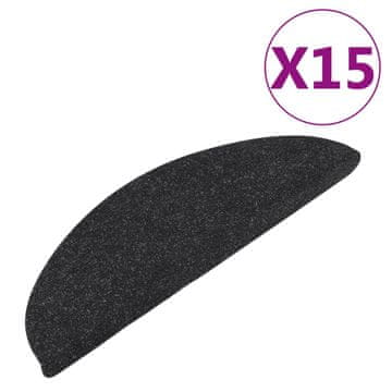 Vidaxl Samolepilne preproge za stopnice 15 kosov 56x17x3 cm antracitne