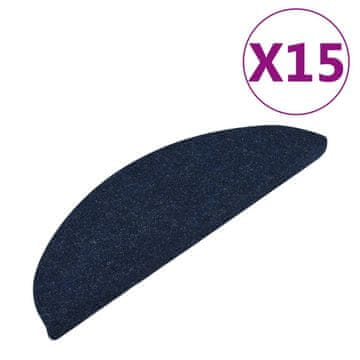 Vidaxl Samolepilne preproge za stopnice 15 kosov 65x22,5x3,5 cm modre