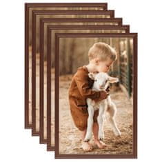 Vidaxl Foto okvirji 5 kosov namizni rjavi 21x29,7 cm MDF