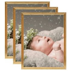 Vidaxl Foto okvirji 3 kosi namizni zlati 10x15 cm MDF