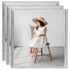 Vidaxl Foto okvirji 3 kosov namizni srebrni 20x20 cm MDF