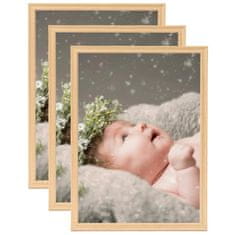 Vidaxl Foto okvirji 3 kosi namizni svetel hrast 15x21 cm