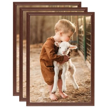 Vidaxl Foto okvirji 3 kosi stenski/namizni rjavi 29,7x42 cm MDF