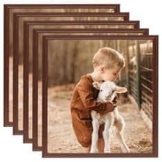 Vidaxl Foto okvirji 5 kosov namizni rjavi 30x30 cm MDF