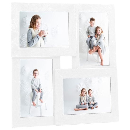 Vidaxl Foto okvir za 4x(10x15 cm) fotografije bel MDF