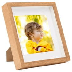 Vidaxl 3D foto okvirji 3 kosi hrast 28x28 cm za 20x20 cm slike