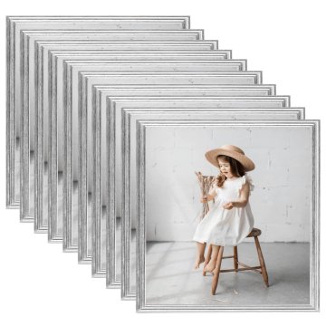 Vidaxl Foto okvirji 10 kosov namizni srebrni 20x20 cm MDF