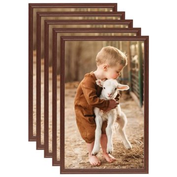 Vidaxl Foto okvirji 5 kosov namizni rjavi 28x35 cm MDF