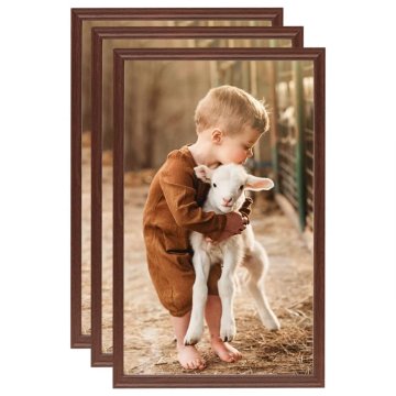 Vidaxl Foto okvirji 3 kosi namizni rjavi 10x15 cm MDF
