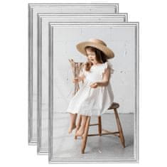 Vidaxl Foto okvirji 3 kosi stenski/namizni srebrni 10x15 cm MDF