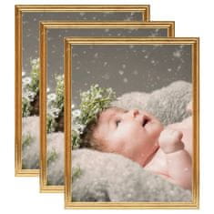 Vidaxl Foto okvirji 3 kosi namizni zlati 13x18 cm MDF